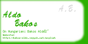 aldo bakos business card